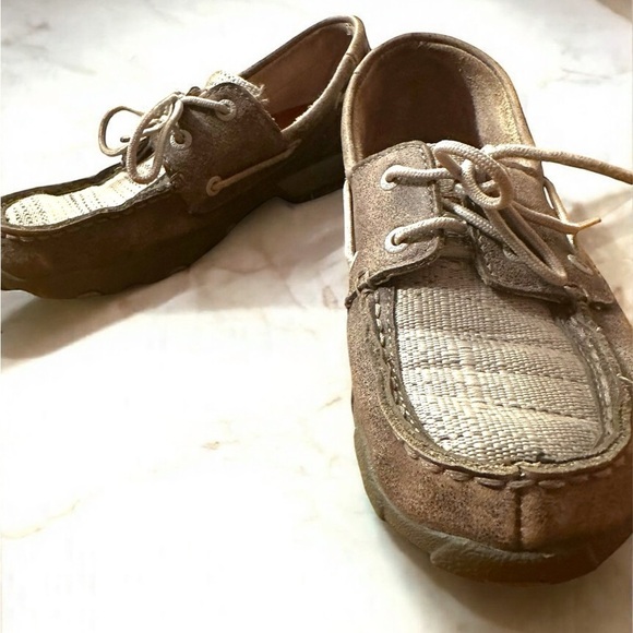Twisted X Other - Twisted X Youth Boys' Boat Shoes - Moc Toe - YDM0044 3M